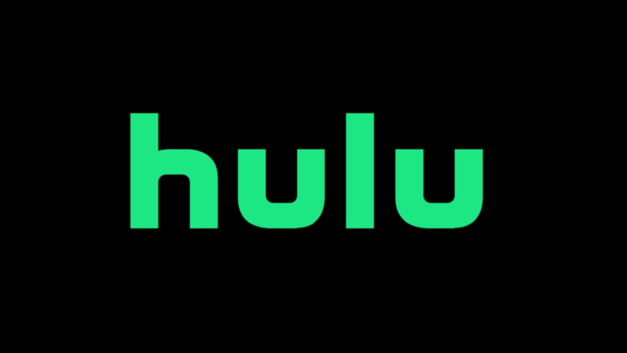 Зеленый логотип Hulu на черном фоне