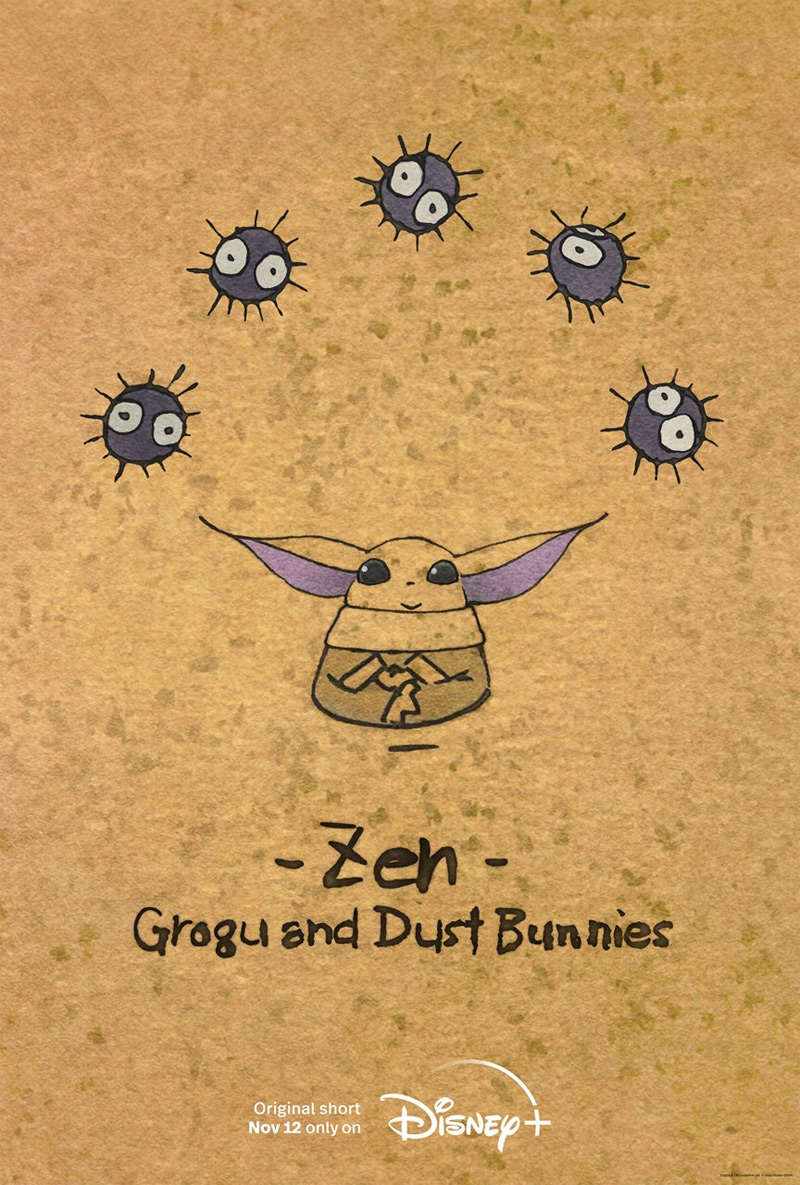 Дзен - Плакат Grogu и Dust Bunnies