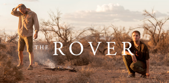 Дэвид Мишо и Гай Пирс на съемках фильма «Ровер»