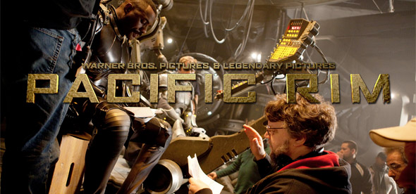 Гильермо дель Торо и Идрис Эльба на съемках 