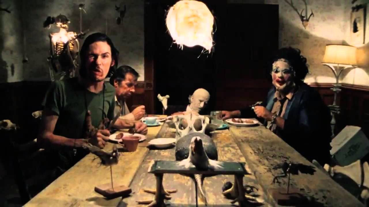The whole family in The Texas Chainsaw Massacre.