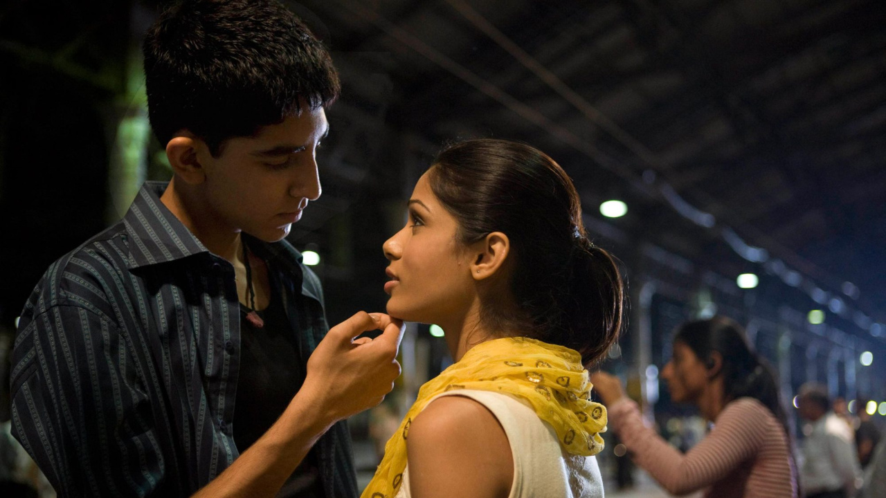 Dev Patel and Frieda Pinto in Slumdog Millionaire.