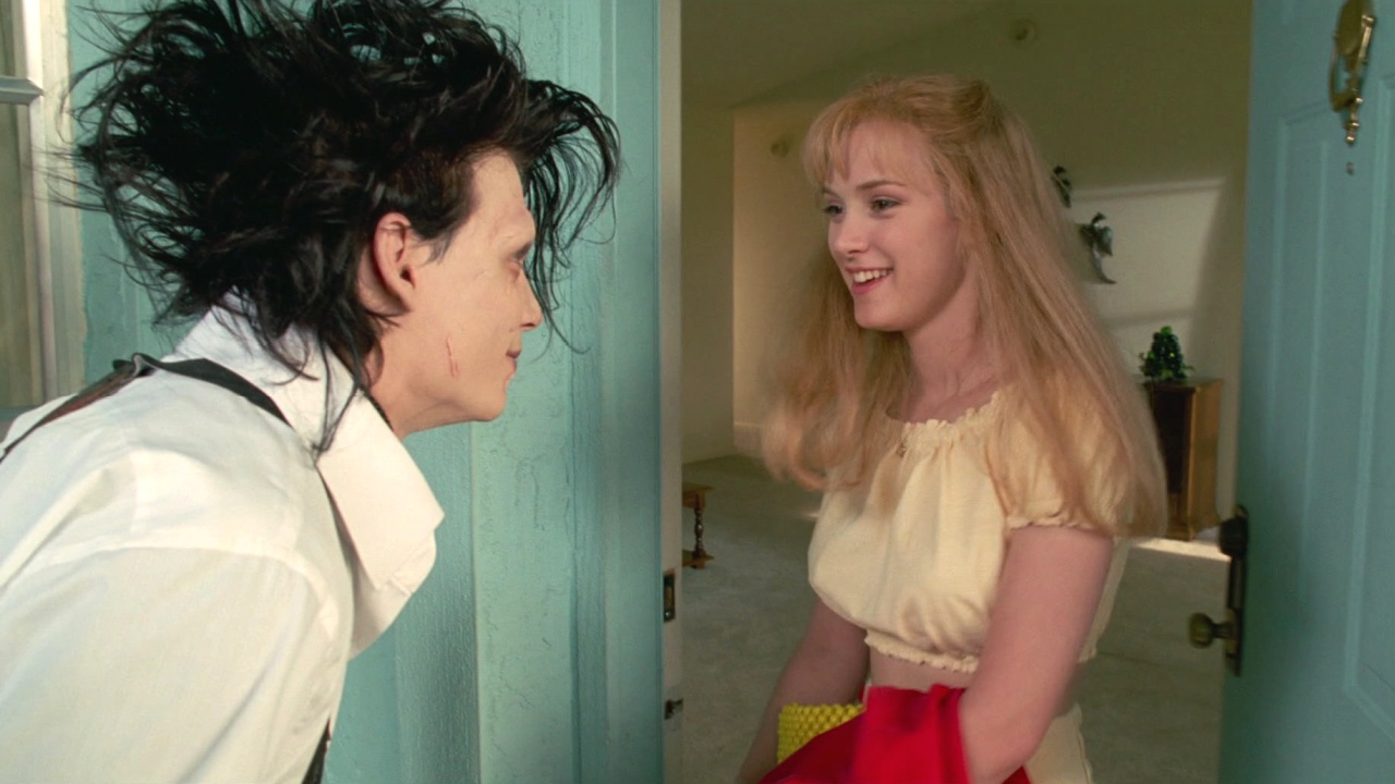 Winona Ryder and Johnny Depp in Edward Scissorhands.