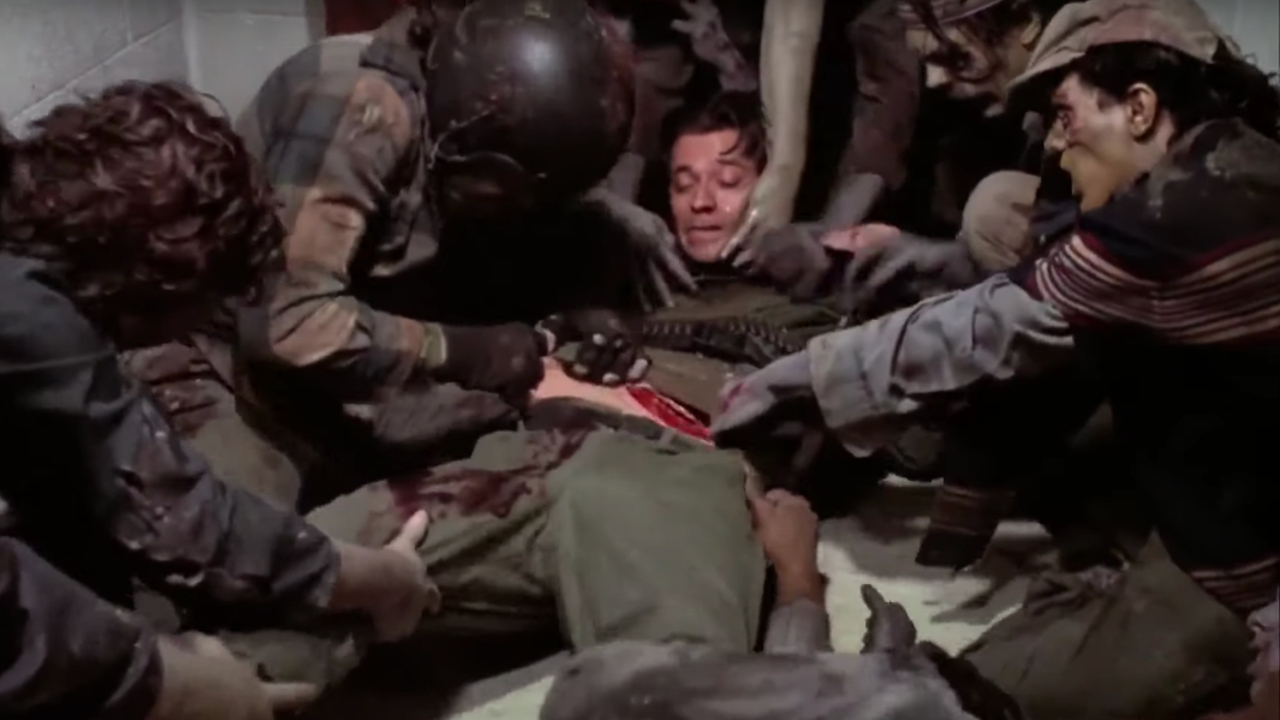 Joseph Pilato being ripped apart in Day of the Dead