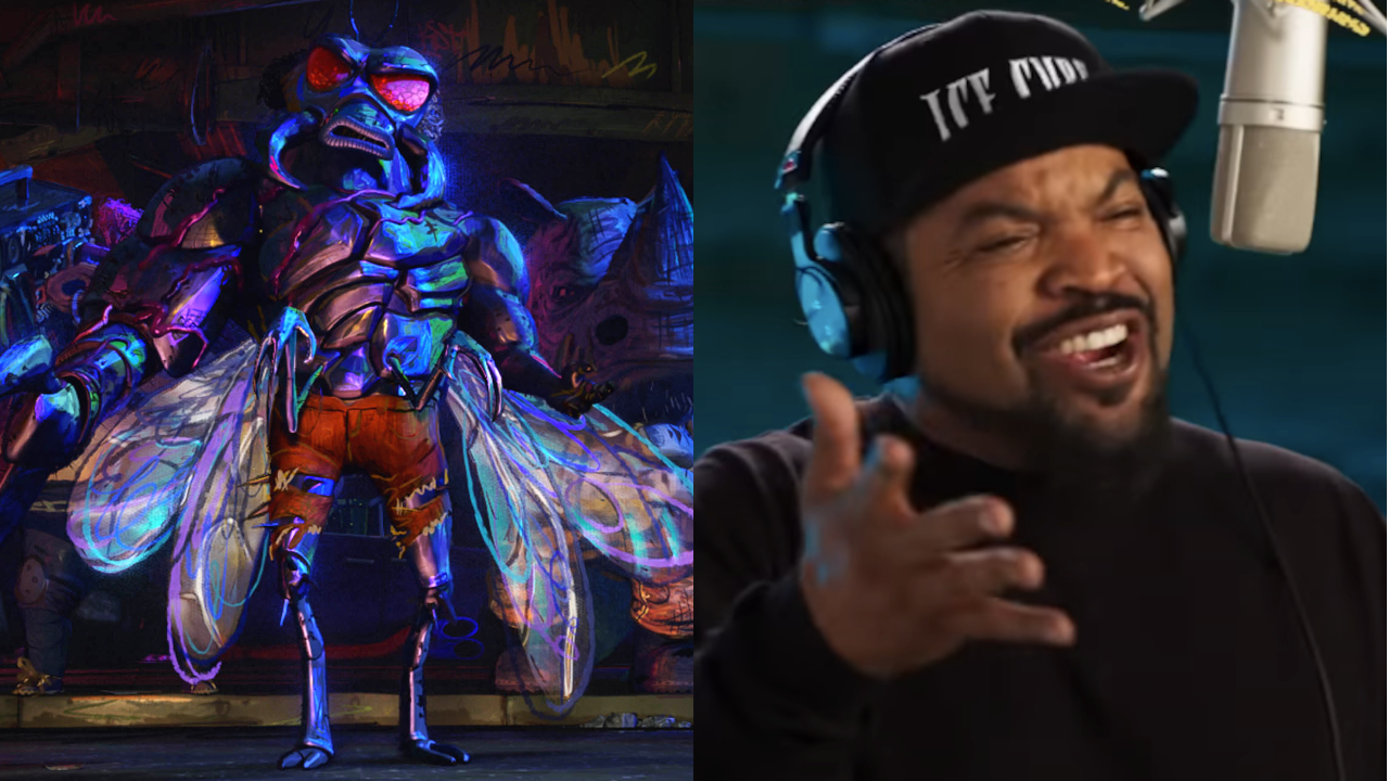 Superfly et Ice Cube photographiés côte à côte pour Teenage Mutant Ninja Turtles: Mutant Mayhem.