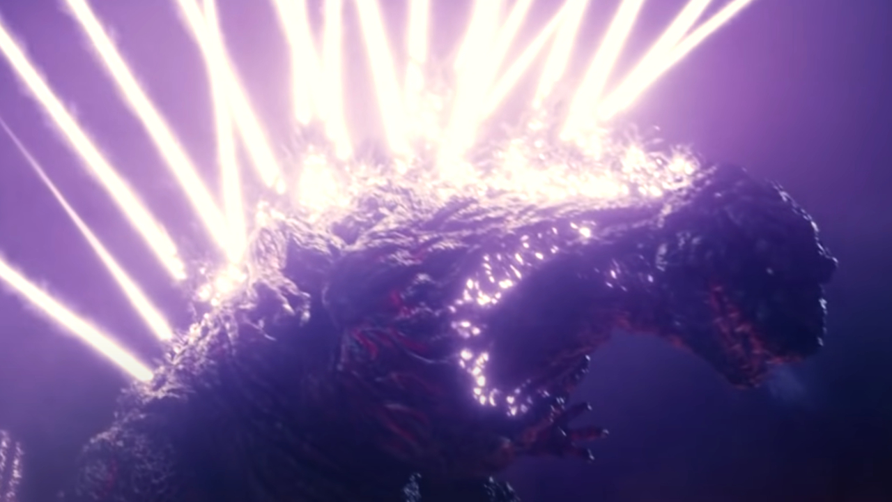 Godzilla libère des faisceaux de plasma dans Shin Godzilla