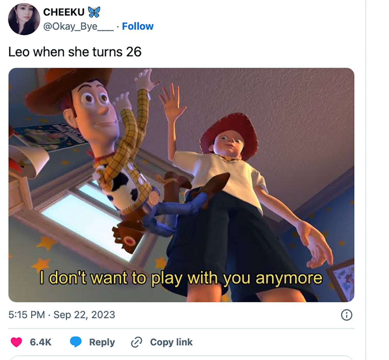 Screenshot der Toy Story, die im Meme auf Twitter verwendet wird