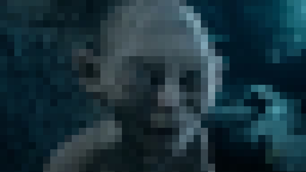 Горлум улыбается в ночи в «Властелине колец: Две башни», в пикселях.