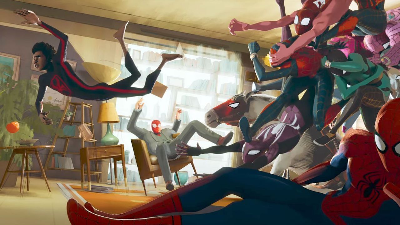 Spider-Heroes dans le bureau des thérapeutes dans Across The Spider-Verse