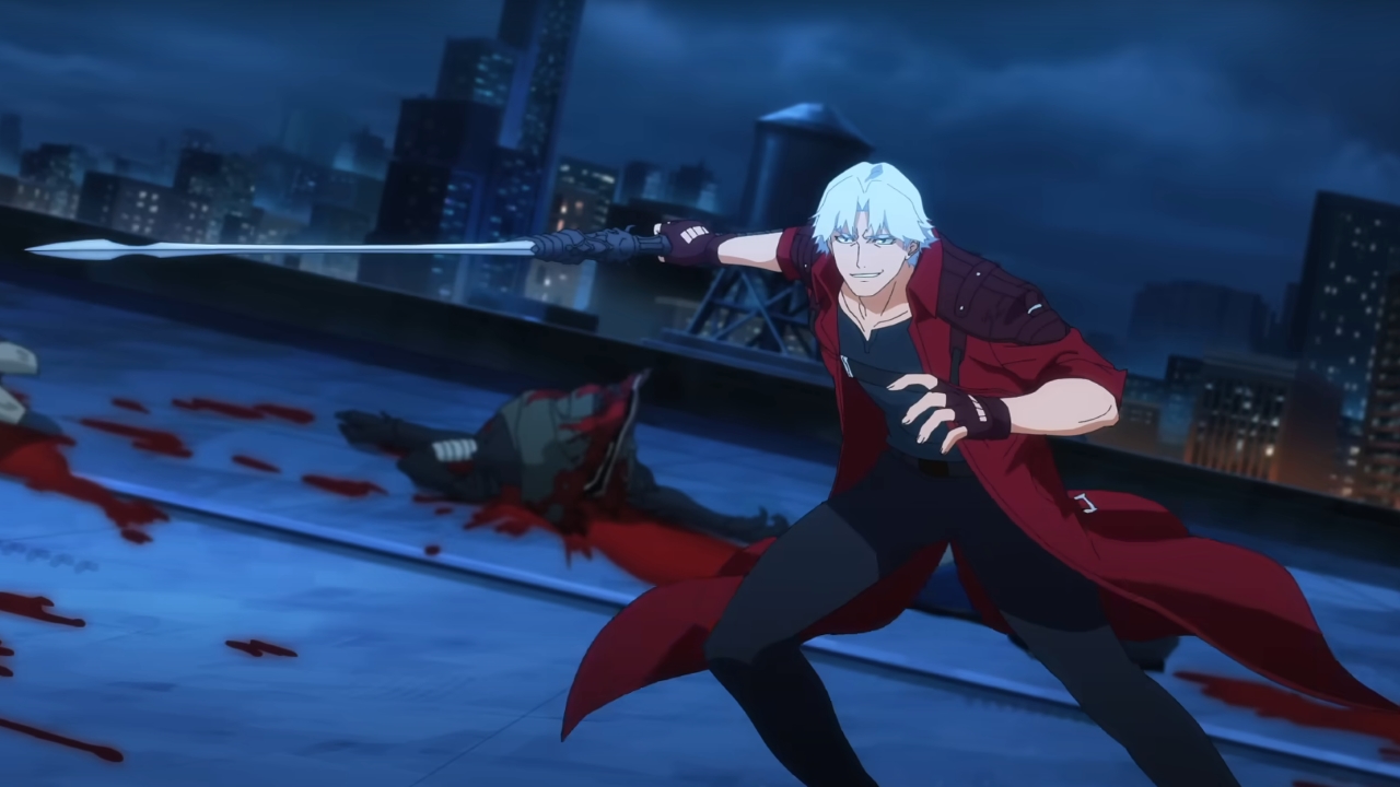 Dante holding his sword in Devil May Cry animated series