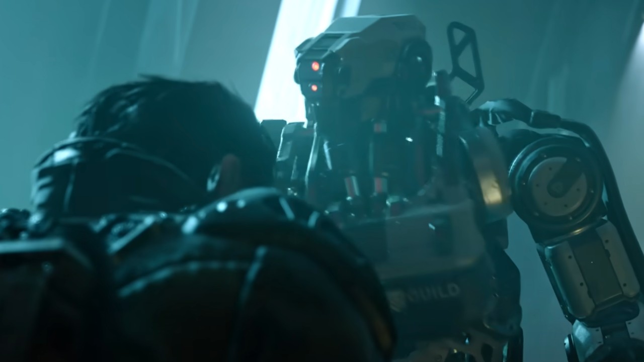 robot about to attack a soldier