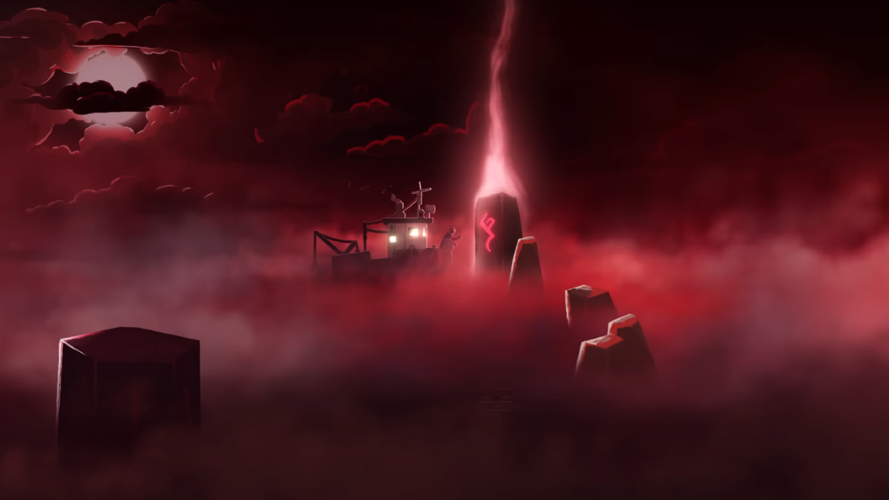 A screenshot of a boat in Dredge