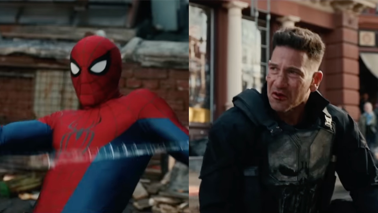 Plans côte à côte de Spider-Man et Punisher dans Spider-Man : Brand New Day