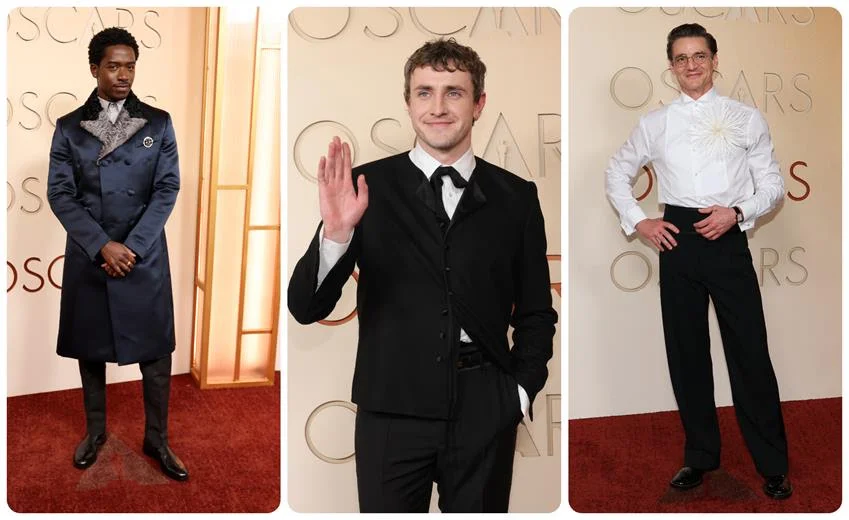 Damson Idris in Prada, Paul Mescal in Celine und Pedro Pascal in Chanel. Quelle: Getty