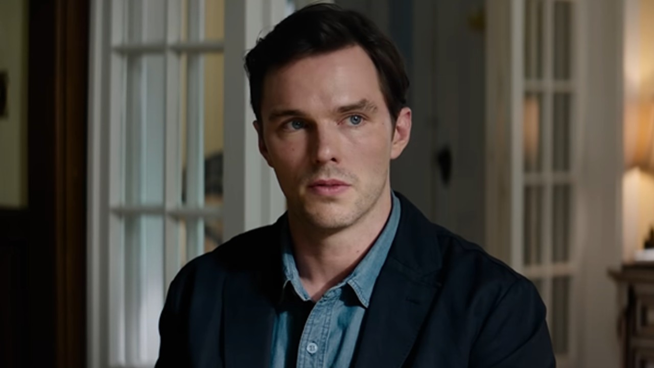 Nicholas Hoult in Juror No. 2 looking concerned.