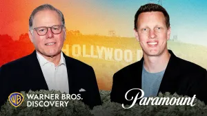 Генеральный директор Warner Bros. Discovery Дэвид Заслав и генеральный директор Paramount Дэвид Эллисон (Фото: Getty Images/Кристофер Смит для TheWrap)