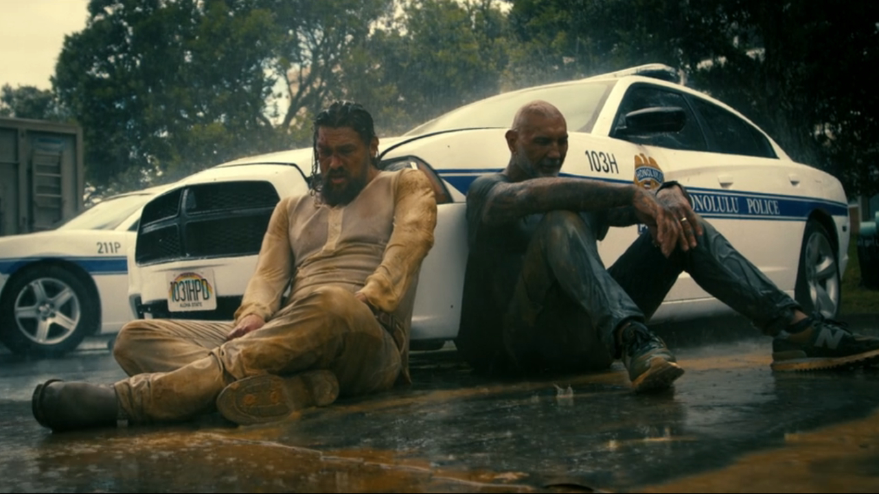 Jason Momoa und Dave Bautista in The Wrecking Crew