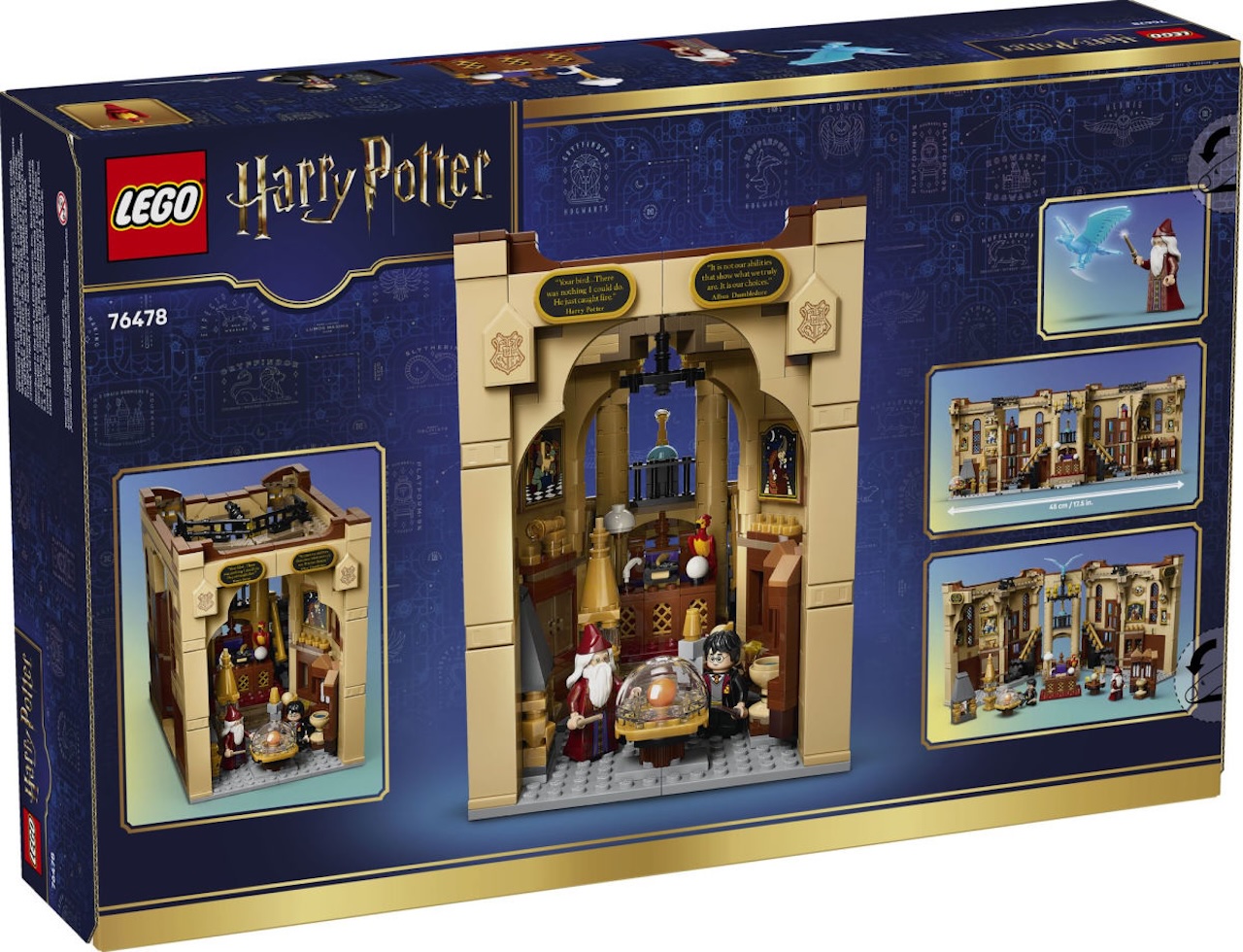 LEGO Harry Potter Dumbledores Büro Book Nook LEGO-Set-Box, die das geschlossene Set zeigt.