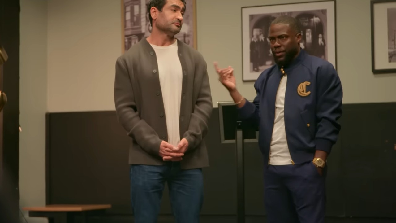Kumail Nanjiani et Kevin Hart discutent avec les participants de Funny AF avec Kevin Hart.