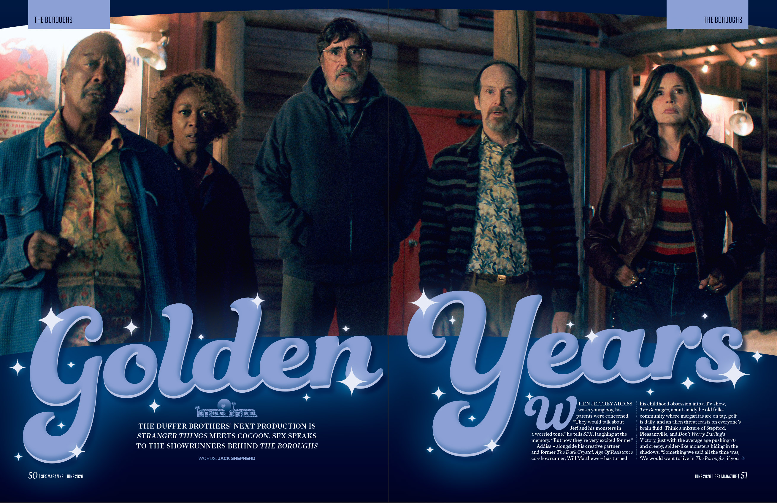 Cinq des acteurs de The Boroughs.